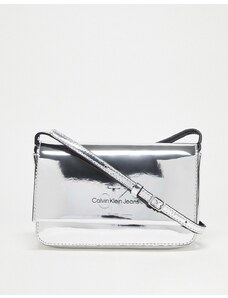 Calvin Klein Jeans - Borsetta porta telefono argento sagomata