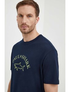 Paul&Shark t-shirt in cotone uomo colore blu navy