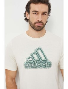 adidas t-shirt in cotone uomo colore beige IS2873