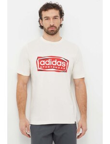 adidas t-shirt in cotone uomo colore beige IS2880