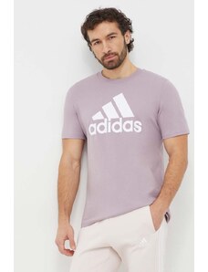adidas t-shirt in cotone uomo colore violetto IS1313