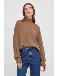 Lacoste maglione in lana donna colore marrone