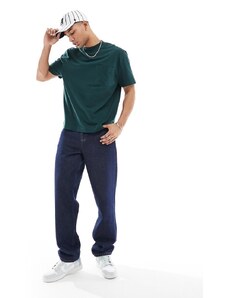 ASOS DESIGN - T-shirt accollata verde scuro con tasca-Rosso