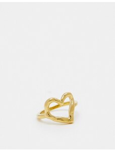 ASOS DESIGN - Anello in acciaio inossidabile waterproof dorato a forma di cuore colato-Oro