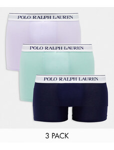 Polo Ralph Lauren - Confezione da 3 boxer aderenti verdi, blu navy e viola-Verde