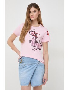Pinko t-shirt in cotone donna colore rosa