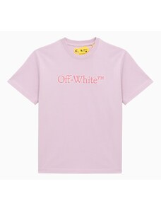 Off-White T-shirt lilla Big Bookish in cotone con logo