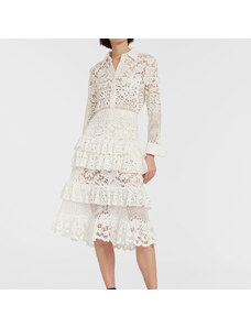 La DoubleJ Skirts gend - Footloose Lacey Skirt White L 76%Cotton 24%Polyammide