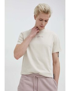 Tommy Jeans t-shirt in cotone uomo colore beige con applicazione