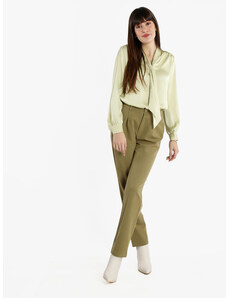 Jmzy Orignal Design Pantaloni Donna a Vita Alta Gamba Dritta Casual Verde Taglia S