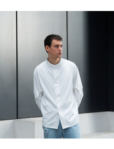 Labelrail x Isaac Hudson - Camicia oversize morbida bianca con dettaglio sulla manica-Bianco
