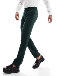 ASOS DESIGN Wedding - Pantaloni da abito slim microtesturizzati color verde bosco