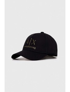 Armani Exchange berretto da baseball in cotone colore nero