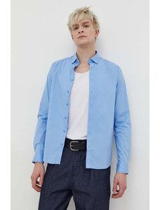 Solid camicia uomo colore blu