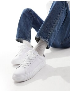 Tommy Jeans - Sneakers in pelle bianche con suola esterna-Bianco