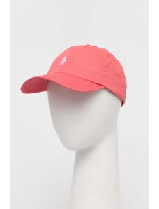 Polo Ralph Lauren berretto da baseball in cotone colore rosa con applicazione