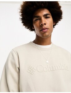 Columbia - Felpa girocollo beige con logo-Neutro