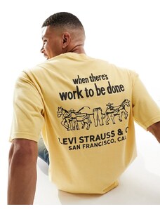 Levi's - Workwear - T-shirt oversize gialla con stampa sul retro-Giallo