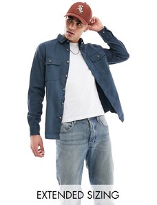 ASOS DESIGN - Camicia giacca in cotone blu navy
