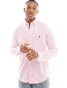Polo Ralph Lauren - Camicia in piqué rosa con logo a icona