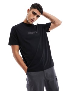 Barbour International - Shadow - T-shirt nera con logo-Nero