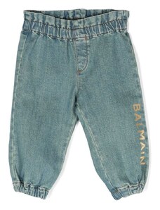 BALMAIN KIDS Jeans Neonata Blu Cotone
