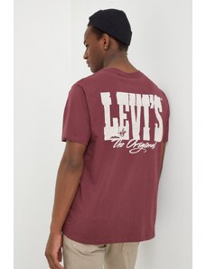 Levi's t-shirt in cotone uomo colore granata