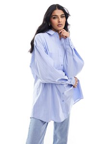 ASOS DESIGN - Camicia oversize blu e bianca a righe-Multicolore