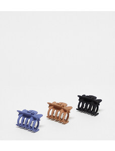 DesignB London - Confezione da 3 fermagli per capelli piccoli multicolore