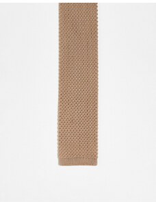 ASOS DESIGN - Cravatta in maglia beige-Neutro