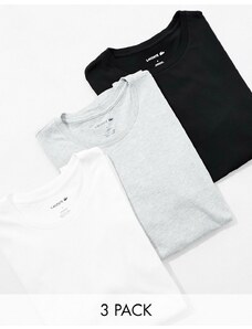 Lacoste - Confezione da 3 T-shirt nera, grigia e bianca-Multicolore
