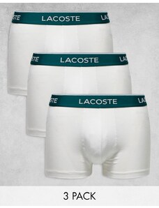 Lacoste - Confezione da 3 boxer aderenti bianchi casual-Bianco