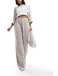 ASOS DESIGN - Pantaloni a fondo ampio color pietra in tessuto fiammato-Neutro