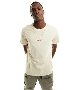 Levi's - T-shirt color crema con logo centrale-Bianco
