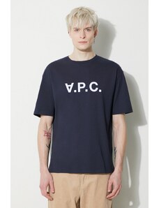 A.P.C. t-shirt in cotone T-Shirt River uomo colore blu navy COFDW.H26324.IAK
