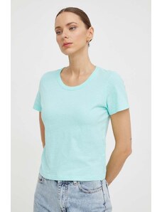 American Vintage t-shirt in cotone donna colore turchese