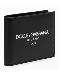 Dolce&Gabbana Portafoglio bi-fold nero in pelle con logo