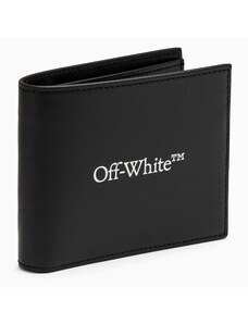 Off-White Portafoglio bi-fold nero in pelle con logo