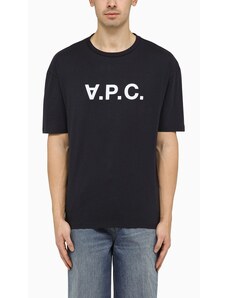 A.P.C. T-shirt girocollo navy con logo