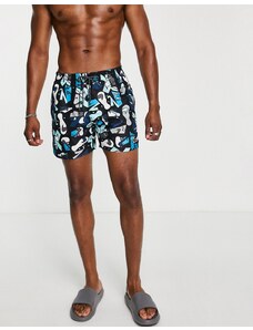 Nike Swimming - Icon - Pantaloncini da bagno da 5" blu con stampa di infradito