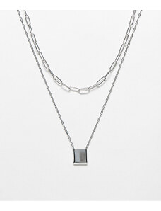 Faded Future - Confezione da 2 collane color argento con ciondolo a forma di medaglietta