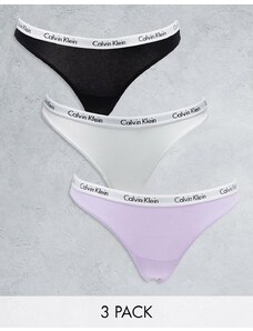 Calvin Klein - Confezione da 3 perizomi a vita alta multicolore
