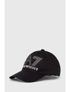 EA7 Emporio Armani berretto da baseball in cotone colore nero