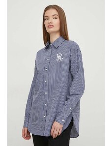 Lauren Ralph Lauren camicia in cotone donna colore blu navy