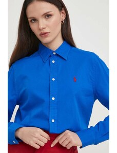 Polo Ralph Lauren camicia in cotone donna colore blu navy