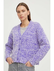 Samsoe Samsoe cardigan in lana colore violetto