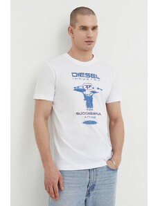 Diesel t-shirt in cotone uomo colore bianco