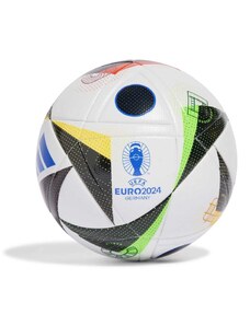 Pallone da calcio bianco con dettagli multicolore adidas Fussballliebe League UEFA EURO 2024