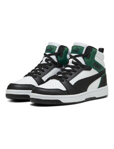 Sneakers alte bianche da uomo con dettagli verdi e neri Puma Rebound v6