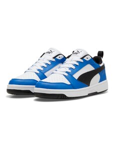 Sneakers bianche da uomo con dettagli blu e neri Puma Rebound v6 Low